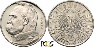 10 Zloty Second Polish Republic (1918 - 1939) Silver Józef Piłsudski