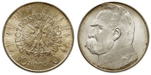 10 Zloty Second Polish Republic (1918 - 1939) Silver Józef Piłsudski