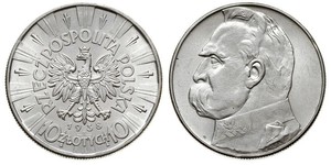 10 Zloty Second Polish Republic (1918 - 1939) Silver Józef Piłsudski