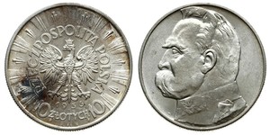 10 Zloty Second Polish Republic (1918 - 1939) Silver Józef Piłsudski
