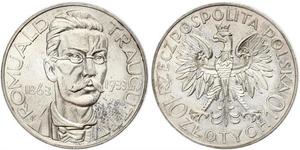 10 Zloty Deuxième République de Pologne (1918 - 1939)  Romuald Traugutt
