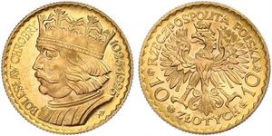 10 Zloty 波兰第二共和国 (1918 - 1939) 金 