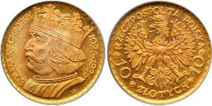 10 Zloty 波兰第二共和国 (1918 - 1939) 金 