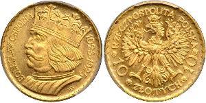 10 Zloty 波兰第二共和国 (1918 - 1939) 金 