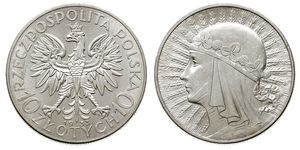 10 Zloty 波兰第二共和国 (1918 - 1939) 銀 雅德维加 (波兰国王)