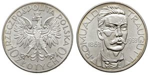 10 Zloty 波兰第二共和国 (1918 - 1939) 銀 Romuald Traugutt