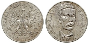 10 Zloty 波兰第二共和国 (1918 - 1939) 銀 Romuald Traugutt