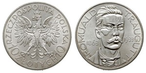 10 Zloty 波兰第二共和国 (1918 - 1939) 銀 Romuald Traugutt