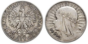 10 Zloty 波兰第二共和国 (1918 - 1939) 銀 雅德维加 (波兰国王)