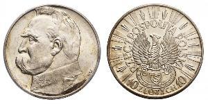 10 Zloty 波兰第二共和国 (1918 - 1939) 銀 约瑟夫·毕苏斯基