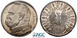 10 Zloty 波兰第二共和国 (1918 - 1939) 銀 约瑟夫·毕苏斯基