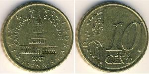 10 Євроцент Словенія Латунь 