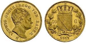 10 Гульден Великое герцогство Баден (1806-1918) Золото Людвиг I (великий герцог Бадена)(1763 - 1830)