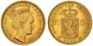 10 Гульден Королевство Нидерланды (1815 - ) Золото Вильгельмина(1880 - 1962)