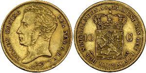 10 Гульден Королевство Нидерланды (1815 - ) Золото William I of the Netherlands (1772 - 1843)