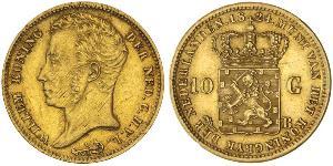 10 Гульден Королевство Нидерланды (1815 - ) Золото William I of the Netherlands (1772 - 1843)
