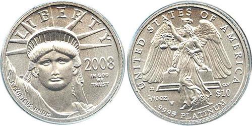 10 Долар США (1776 - ) Платина 