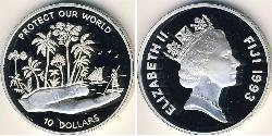 10 Долар Fiji (1970 - ) Срібло 