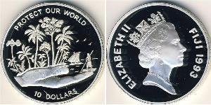 10 Долар Fiji (1970 - ) Срібло 