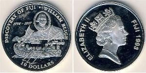 10 Долар Fiji (1970 - ) Срібло 