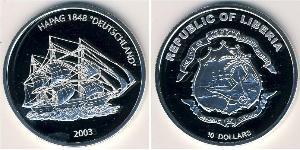 10 Долар Ліберія (1847 - ) Срібло 