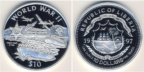 10 Долар Ліберія (1847 - ) Срібло 