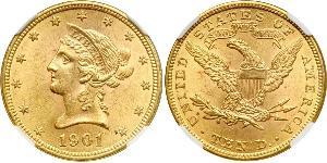 10 Доллар США (1776 - ) Золото 