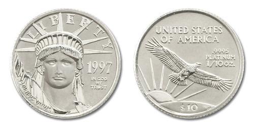 10 Доллар США (1776 - ) Платина 