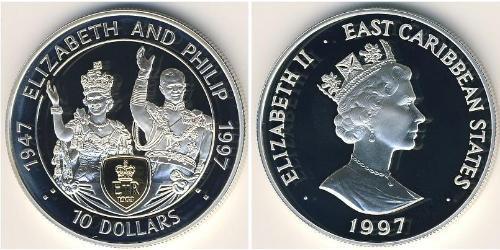 10 Доллар  Серебро Елизавета II (1926-2022)