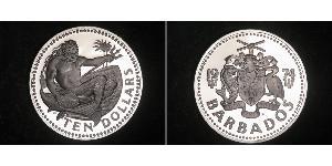 10 Доллар Барбадос Серебро 