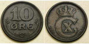 10 Ере Данія  Christian X of Denmark (1870 - 1947)