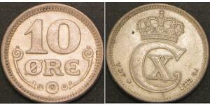 10 Ере Данія  Christian X of Denmark (1870 - 1947)