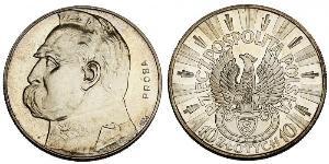 10 Злотий Польська республіка (1918 - 1939) Срібло Юзеф Пілсудський
