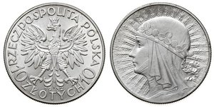 10 Злотый Польская Республика (1918 - 1939) Серебро Ядвига (королева Польши)