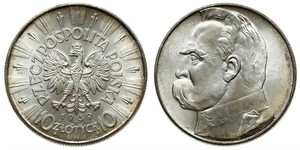 10 Злотый Польская Республика (1918 - 1939) Серебро Пилсудский, Юзеф