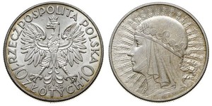 10 Злотый Польская Республика (1918 - 1939) Серебро Ядвига (королева Польши)