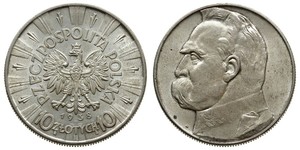 10 Злотый Польская Республика (1918 - 1939) Серебро Пилсудский, Юзеф