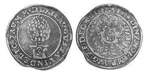 10 Крейцер Аугсбург (1276 - 1803) Серебро Фердинанд I император Священной Римской империи (1503-1564)