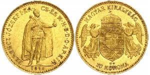 10 Крона Королiвство Угорщина (1000-1918) Золото Франц Иосиф I (1830 - 1916)
