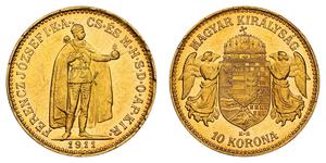 10 Крона Королiвство Угорщина (1000-1918) Золото Франц Иосиф I (1830 - 1916)