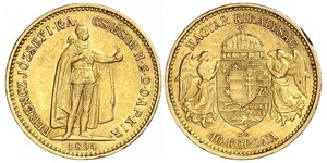 10 Крона Королевство Венгрия (1000-1918) Золото Франц Иосиф I (1830 - 1916)