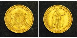 10 Крона Королевство Венгрия (1000-1918) Золото Франц Иосиф I (1830 - 1916)