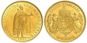 10 Крона Королевство Венгрия (1000-1918) Золото Франц Иосиф I (1830 - 1916)