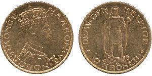 10 Крона Норвегія Золото Хокон VII (1872 - 1957)