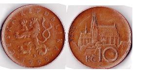 10 Крона Czech Republic (1993 - ) Мідь/Залізо 