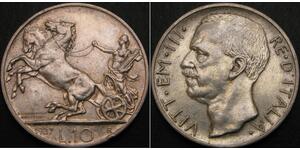10 Лира Kingdom of Italy (1861-1946) Серебро Виктор Эммануил III (1869 - 1947)
