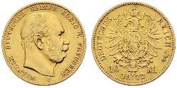 10 Mark Königreich Preußen (1701-1918) Gold Wilhelm I, German Emperor (1797-1888)