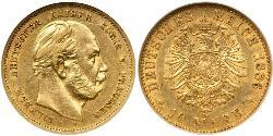 10 Mark Königreich Preußen (1701-1918) Gold Wilhelm I, German Emperor (1797-1888)