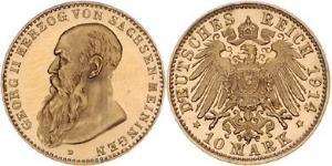 10 Марка null Золото Georg II, Duke of Saxe-Meiningen