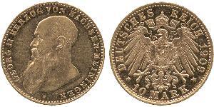 10 Марка null Золото Georg II, Duke of Saxe-Meiningen